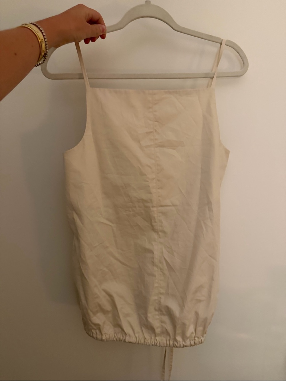 COS Cream Drawstring-Hem Cami Top